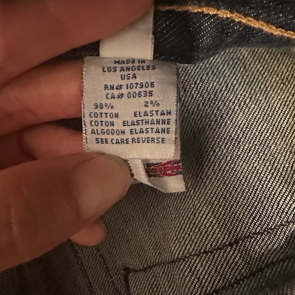 Vintage Y2K Hudson Low Rise Flare Jeans 2000s Distressed Dark Wash Denim - Sz 27 - Picture 13 of 16